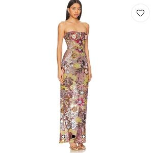 Bronx and Banco Dahlia Maxi Dress in Sequin Multi